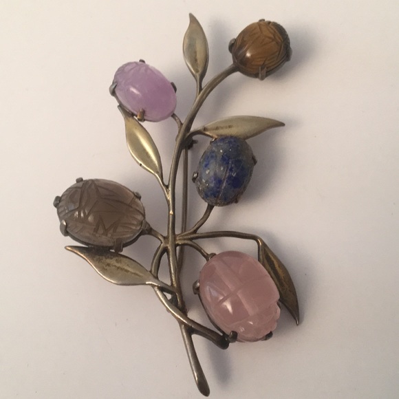 Walter Lampl Sterling Silver Carved Flower Brooch - Picture 1 of 8